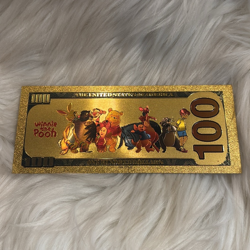 Gold Winnie the Pooh Good Foil Novelty Collectible Note - Picture 2 of 4